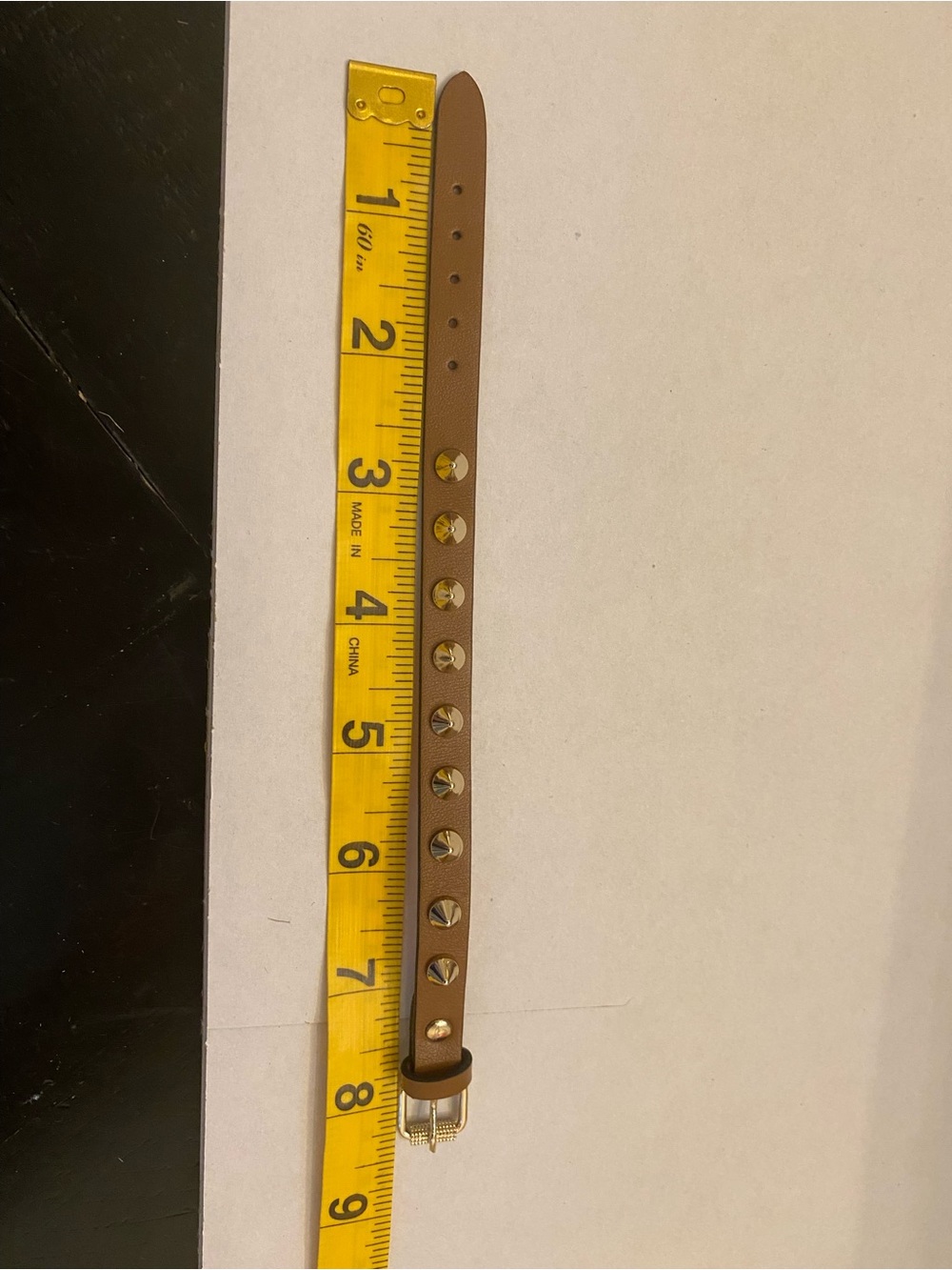 Christian Louboutin Brown Leather Spike Bracelet with Red Lining - Picture 6 of 7